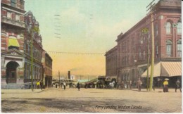 Windsor ONT Canada, Ferry Landing And Street Scene, C1900s/10s Vintage Postcard - Windsor