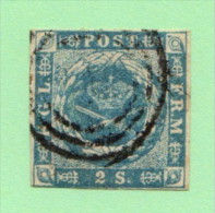 DEN SC #3  1855 Royal Emblems  3.5+ Margins, CV $60.00 - Oblitérés