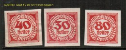 AUSTRIA   Scott  # J 93-101* VF MINT HINGED - Impuestos