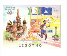 Lesotho 1980 Olympic Games Moscow S/S Used - Lesotho (1966-...)