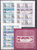 B0885 - SEYCHELLES Yv N°475/80 ** FEUILLES + BF MARIAGE ROYAL - Seychellen (1976-...)