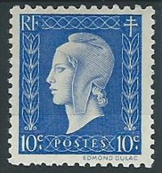 1944-45 FRANCIA MARIANNA DI DULAC 10 CENT MH * - EDF048 - 1944-45 Maríanne De Dulac