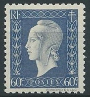 1944-45 FRANCIA MARIANNA DI DULAC 60 CENT MNH ** - EDF048 - 1944-45 Maríanne De Dulac
