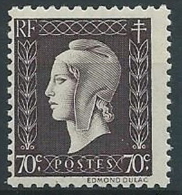 1944-45 FRANCIA MARIANNA DI DULAC 70 CENT MNH ** - EDF048 - 1944-45 Maríanne De Dulac