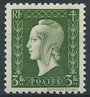 1944-45 FRANCIA MARIANNA DI DULAC 3 F MNH ** - EDF048 - 1944-45 Maríanne De Dulac