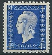 1944-45 FRANCIA MARIANNA DI DULAC 4 F MNH ** - EDF048 - 1944-45 Marianne Of Dulac