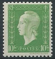 1944-45 FRANCIA MARIANNA DI DULAC 10 F MNH ** - EDF048 - 1944-45 Marianne De Dulac