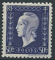 1944-45 FRANCIA MARIANNA DI DULAC 50 F MNH ** - EDF049 - 1944-45 Maríanne De Dulac