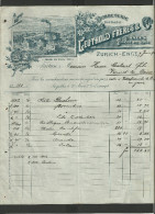 Papier En-tête 1898 Bonneterie Fantaisie Zurich - Enge  -modéle 2 - Suiza