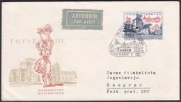 Yugoslavia 1956, Airmail Cover Zagreb To Belgrade "Jufiz III" W./ Special Postmark "Zagreb", Ref.bbzg - Cartas & Documentos