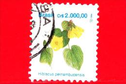 BRASILE - Usato - 1992 - Flora - Hibiscus Pernambucensis - 2000.00 - Used Stamps