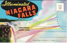 US Letter Card Illuminated Niagara Falls USA United States Kodachrome View - Buffalo