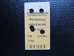 FAHRKARTE Lauffen B.Ischl Kinderfahrkarte 1942  /////  D*12991 - Europe