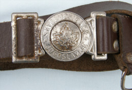 SCOUT, Scoutisme, Eclaireur -  Scout Association Of Yugoslavia, Leather Belt, Strap, ORIGINAL!!! - Pfadfinder-Bewegung