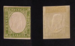 Italy Sardinia 1855 Definitives, King Viktor Emanuel II, 5c Emerald, MH AM.263 - Sardinia