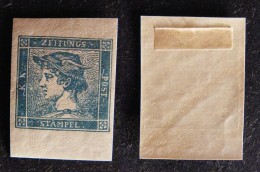 Austria Österreich 1851 Merkur Head For Newspaper 0.6Kr Blue MH AM.267 - Unused Stamps