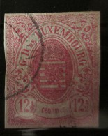 Luxembourg 1859 Definitives Coat Of Arms 12 1/2C Rosa Yv.7 Mi.7 Used AM.269 - 1859-1880 Coat Of Arms