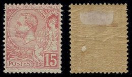 Monaco 1891 Albert I 15C Rosa Mi.15 MH AM.270 - Unused Stamps