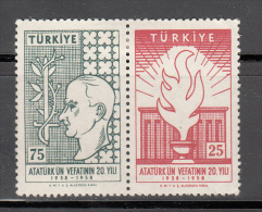 Turkey     Scott No.  1431a       Unused Hinged       Year  1958 - Unused Stamps