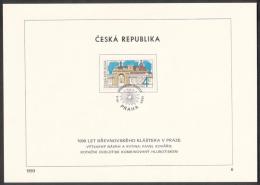 Czech Rep. / First Day Sheet (1993/06) Praha: 1000 Years Old Monastery Brevnov Of Prag (UNESCO) - Abdijen En Kloosters