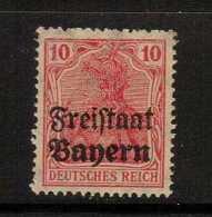 Germany--bavaria     Scott No.  180   Unused Hinged     Year  1919 - Ungebraucht