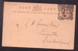 Great Britain 1894 Postal History Rare Postcard Victorian Postal Stationery London Squared Circles D.303 - Brieven En Documenten