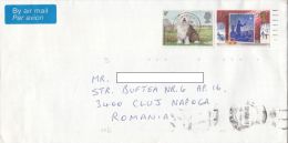 STAMPS ON COVER, NICE FRANKING, ENGLISH SHEEP DOG, CHRISTMAS, 1993, UK - Lettres & Documents