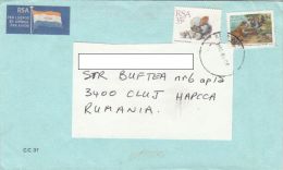 STAMPS ON COVER, NICE FRANKING, FLOWER, PAINTING, 1992, SOUTH AFRIKA - Lettres & Documents