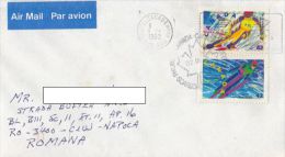 STAMPS ON COVER, NICE FRANKING, SKIING, 1992, CANADA - Lettres & Documents