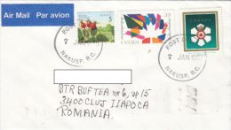 STAMPS ON COVER, NICE FRANKING, ROSE HIP, MEDAL, 1993, CANADA - Covers & Documents