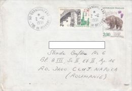 STAMPS ON COVER, NICE FRANKING, BEAR, ARCHITECTURE, 1991, FRANCE - Briefe U. Dokumente