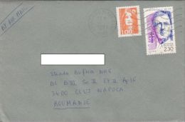 STAMPS ON COVER, NICE FRANKING, CHARLES DE GAULLE, 1991, FRANCE - Lettres & Documents