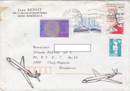 STAMPS ON COVER, NICE FRANKING, BULLET TRAIN, WOMEN VOTES, 1993, FRANCE - Cartas & Documentos
