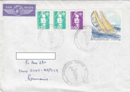 STAMPS ON COVER, NICE FRANKING, SHIP, 1994, FRANCE - Brieven En Documenten