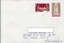 STAMPS ON COVER, NICE FRANKING, SHIP, COLUMN, 1994, FRANCE - Brieven En Documenten