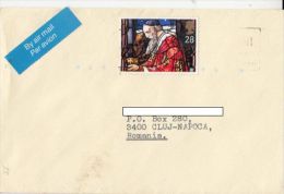 STAMPS ON COVER, NICE FRANKING, CHRISTMAS, 1992, UK - Cartas & Documentos