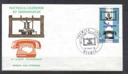 New Caledonia FDC Mi 578 100 Years Of Telephone  1976 - FDC