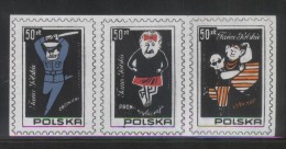 POLAND SOLIDARITY SOLIDARNOSC POLISH FOLK DANCES PARODY STRIP OF 3 COMMUNISTS DANCING POLICE POLICEMAN JARUZELSKI KURON - Solidarnosc Labels