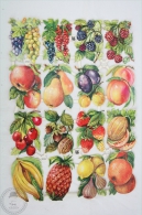 1900´s Old Illustrations - Different Fruits - Germany Victorian Embossed, Die Cut/ Scrap Paper - Other & Unclassified