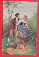 147146 /  Austria Art Josef Kranzle - FANFAN VIT UNE ROSE DANS , COUPLE MAN WOMAN - 5005 F.H.&S.W. - Kraenzle