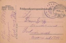 WAR FIELD POSTCARD, CAMP NR 107, CENSORED, 1916, HUNGARY - Cartas & Documentos