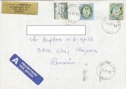 STAMPS ON COVER, NICE FRANKING, ABBEY, 1993, NORWAY - Briefe U. Dokumente