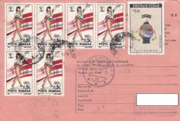 STAMPS ON RECEIVING CONFIRMATION, NICE FRANKING, GYMNASTICS, PORCELAIN, 1992, ROMANIA - Storia Postale
