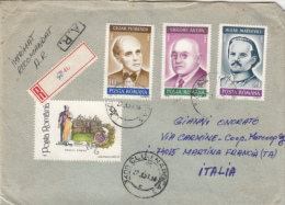 STAMPS ON REGISTERED COVER, NICE FRANKING, MONUMENTS, PERSONALITIES, 1993, ROMANIA - Brieven En Documenten