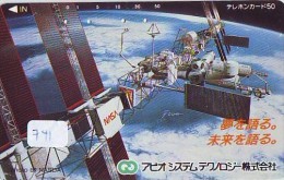 Télécarte Japon SATELLITE (741) ESPACE * TERRESTRE * MAPPEMONDE * TELEFONKARTE * Phonecard JAPAN * - Espace