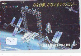 Télécarte Japon SATELLITE (745) ESPACE * TERRESTRE * MAPPEMONDE * TELEFONKARTE * Phonecard JAPAN * - Espace