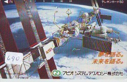 Télécarte Japon ESPACE * Phonecard JAPAN  (690) SPACE SHUTTLE * COSMOS * WELTRAUM * LAUNCHING * SATELLITE * GLOBE - Espace