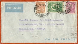 2 Lettres De SAO PAULO  Par AIR FRANCE Pour La France - Storia Postale