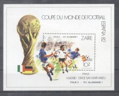 Zaire 1982 World Cup Football Spain Peef. Sheet MNH DA.014 - Ongebruikt