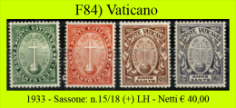 Vaticano-F0084 - 1933-Sassone: N.15/18 (+) LH - - Ongebruikt